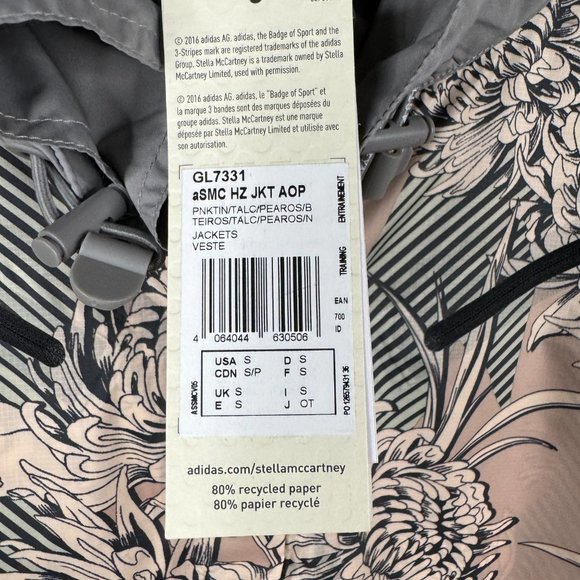 Adidas by Stella McCartney Jacket S Future Playground Half Zip Floral Printed - Picture 6 of 15